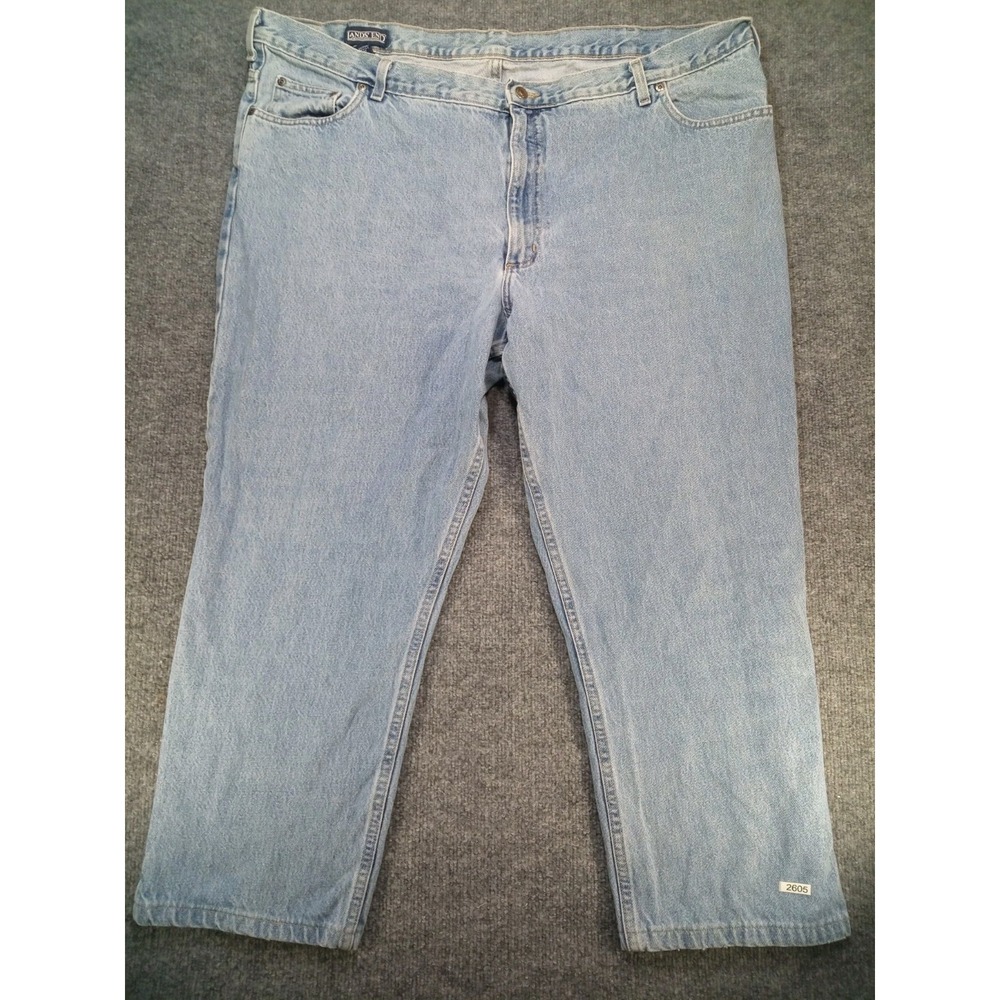 Lands End Mens Jeans 46 Regular Light Wash Blue Denim Straight Leg Classic